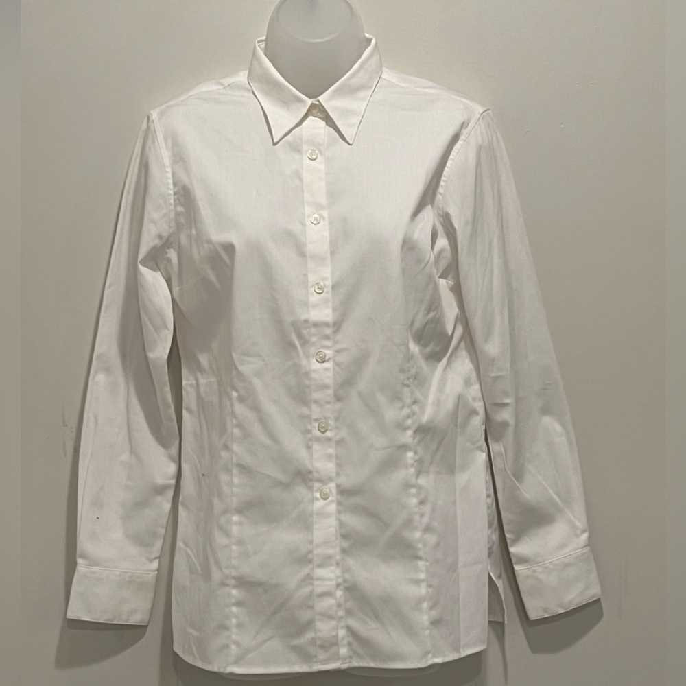 WEARGUARD women long sleeves classic office work school white shirt/size S